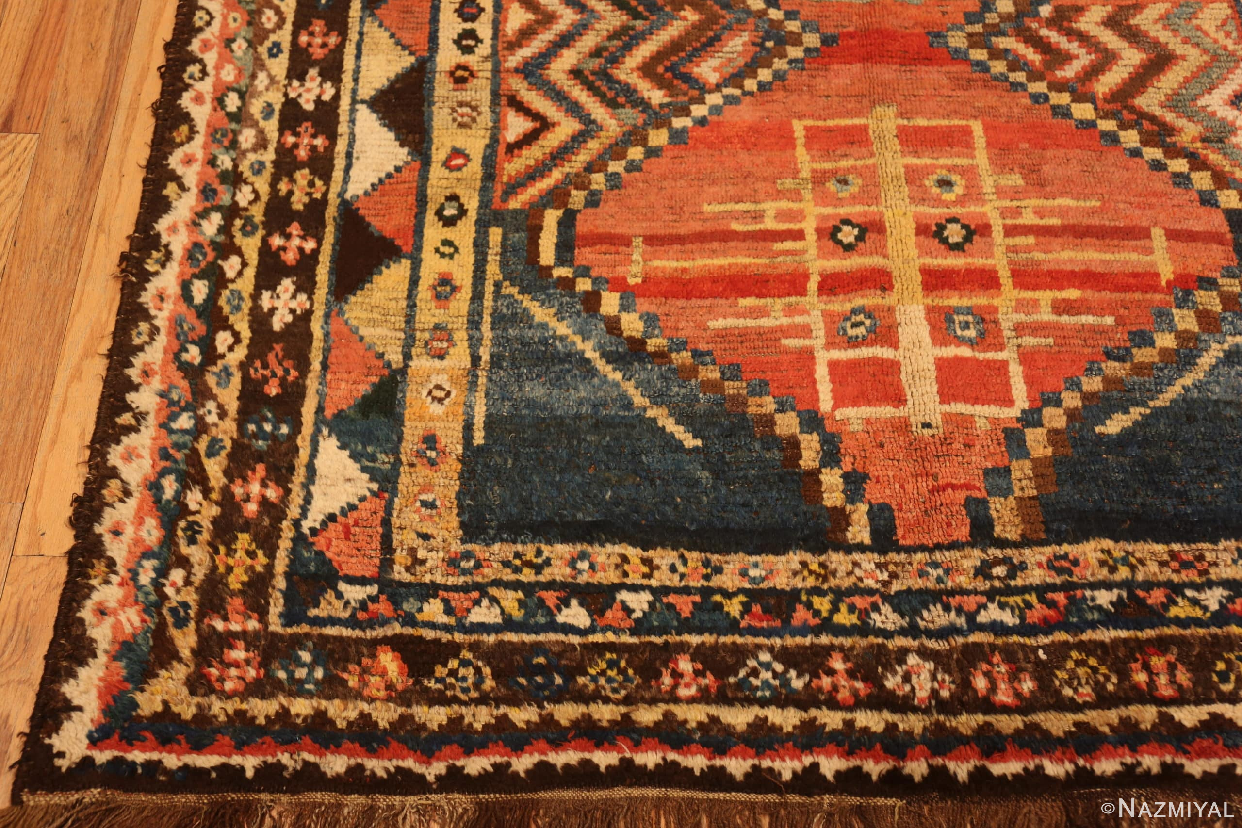 Corner Of Vintage Persian Gabbeh Rug 71587 by Nazmiyal Antique Rugs