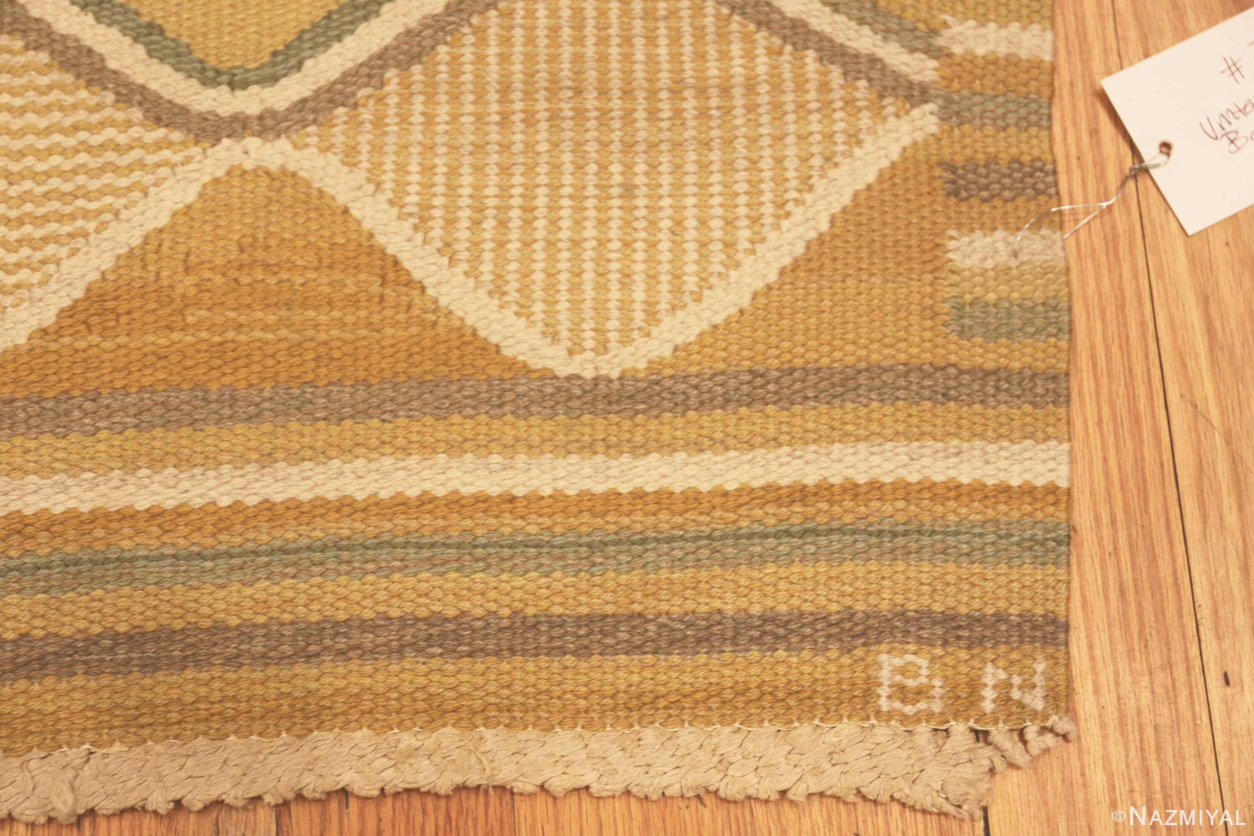 Corner Of Vintage Scandinavian Marta Maas Barbro Nilsson Rug 71661 by Nazmiyal Antique Rugs
