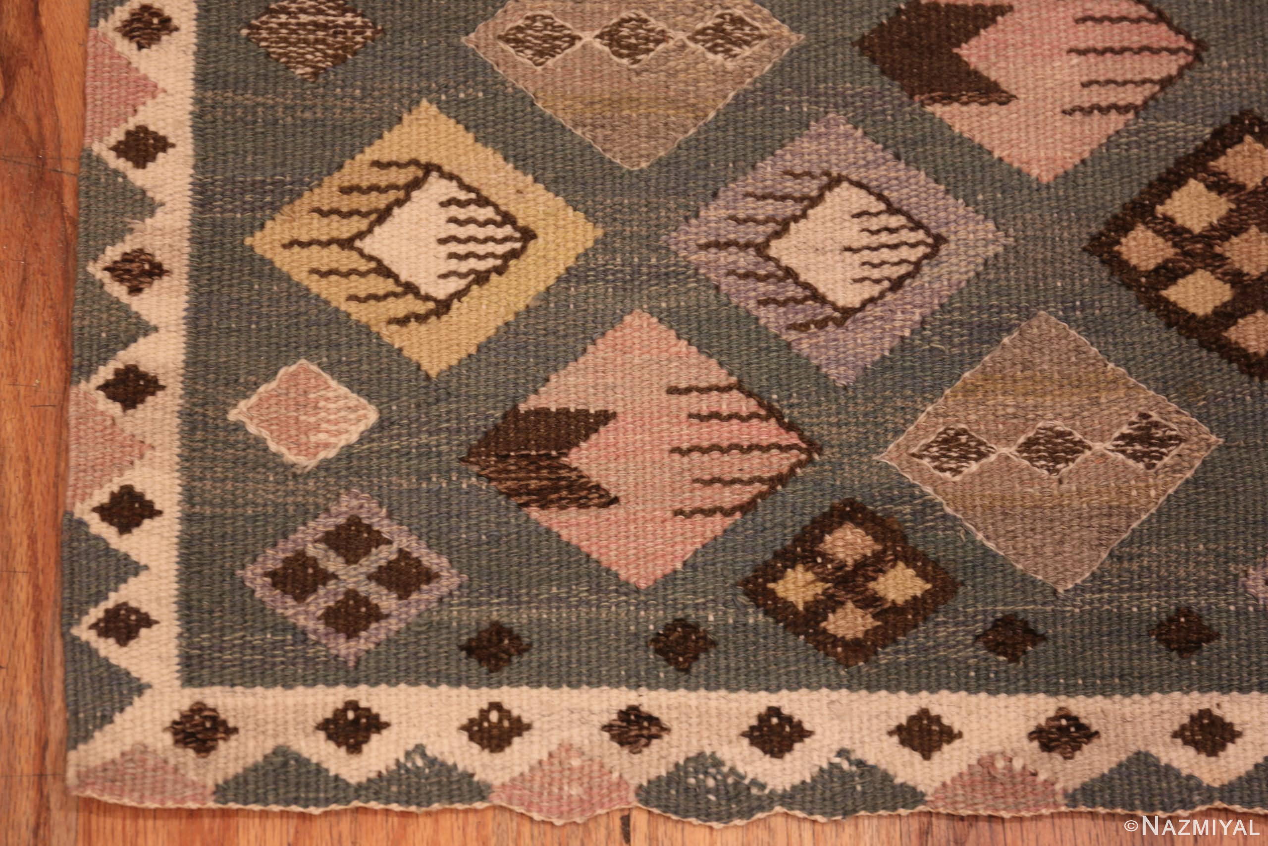 Corner Of Vintage Swedish Kilim Rug By Marta Maas 71663 by Nazmiyal Antique Rug
