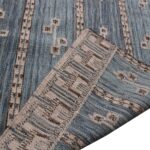 Back Of Blue Modern Swedish Style Geometric Rug 61086 by Nazmiyal Antique Rugs