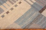 Back Of Square Modern Geometric Swedish Inspired Flat Woven Area Rug 60898 by Nazmiyal Antique Rugs