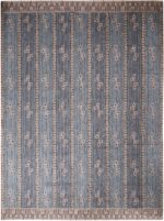 Blue Modern Swedish Style Geometric Rug 61086 by Nazmiyal Antique Rugs