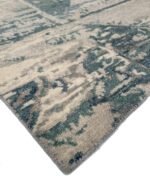 Corner Geometric Green Modern Boutique Rug 61105 by Nazmiyal Antique Rugs