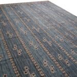 Details Of Blue Modern Swedish Style Geometric Rug 61086 by Nazmiyal Antique Rugs