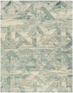 Geometric Green Modern Boutique Rug 61105 by Nazmiyal Antique Rugs