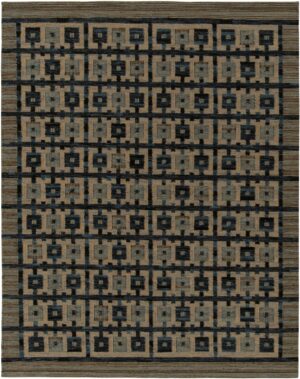 Geometric Modern Swedish Inspired Kilim Rug 61090 by Nazmiyal Antique Rugs