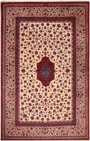 Large Vintage Persian Mashad Rug Signed "Saber" 71765 by Nazmiyal Antique Rugs