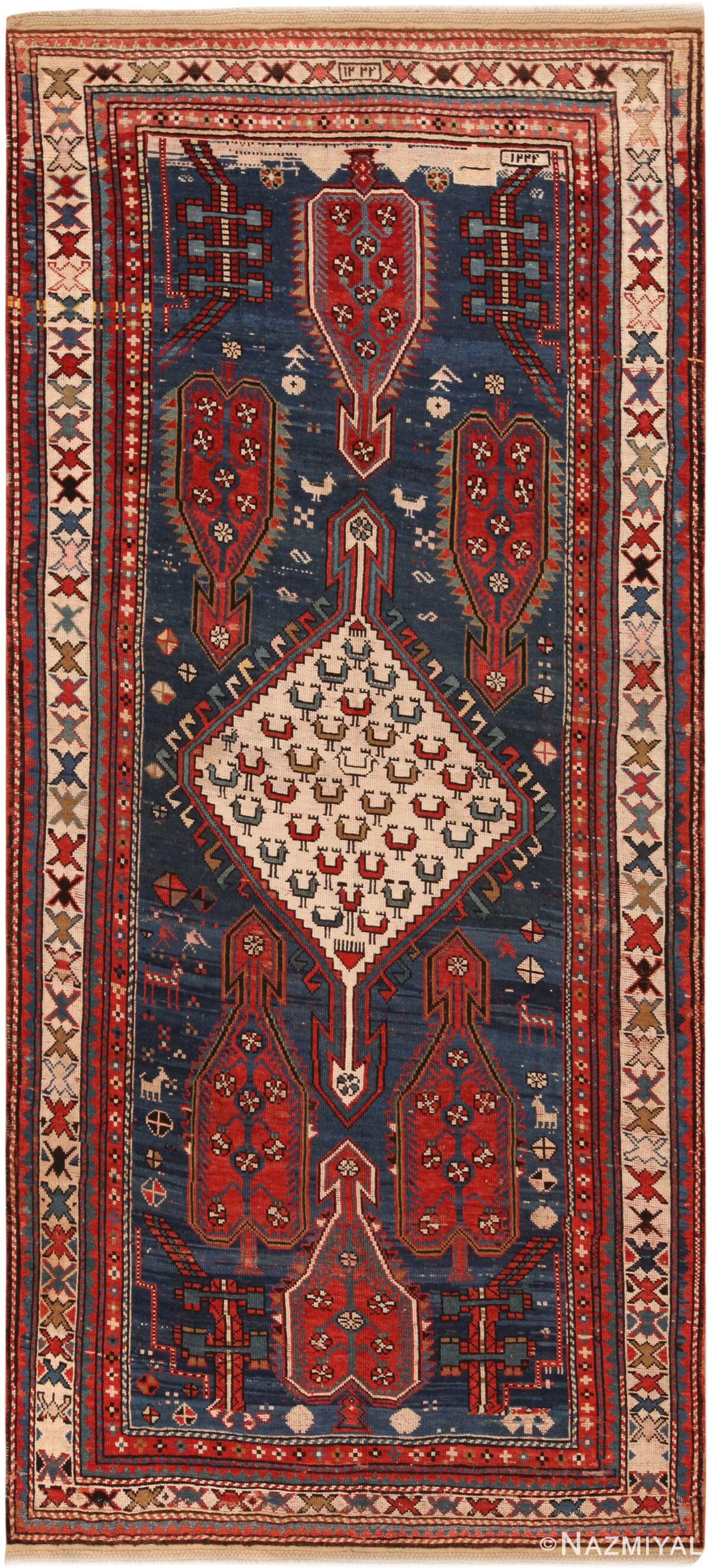 Antique Caucasian Kazak Rug 71601 by Nazmiyal Antique Rugs