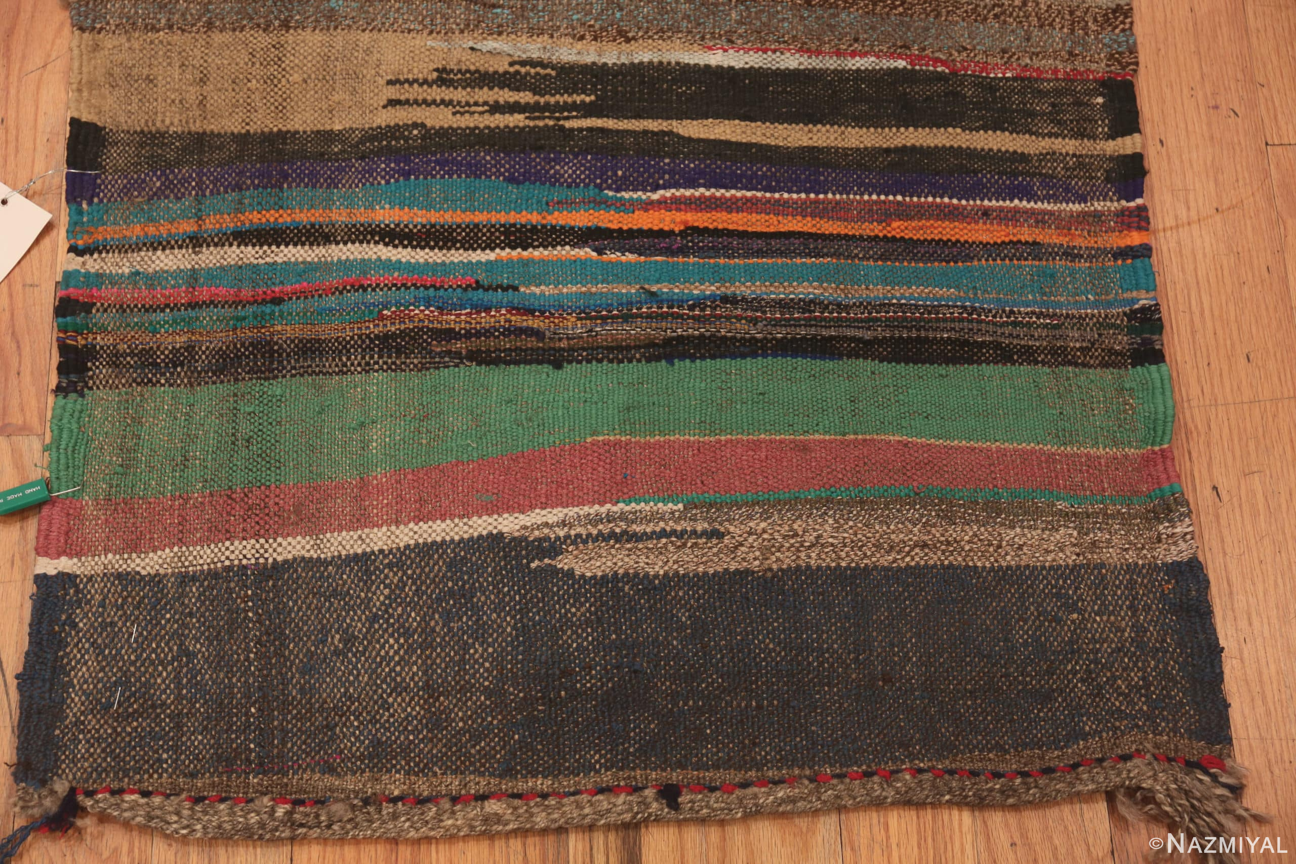 Border Of Artistic Colorful Vintage Persian Kilim Runner Rug 60370 by Nazmiyal Antique Rugs