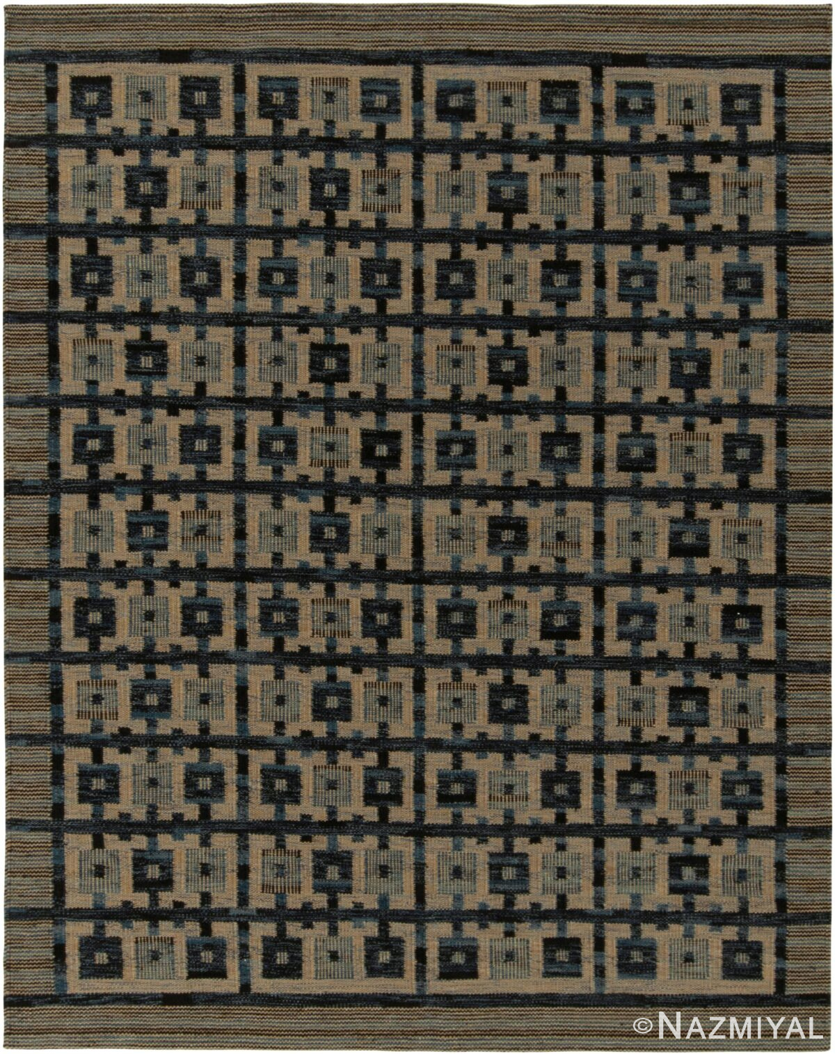 Geometric Modern Swedish Inspired Kilim Rug 61090 by Nazmiyal Antique Rugs