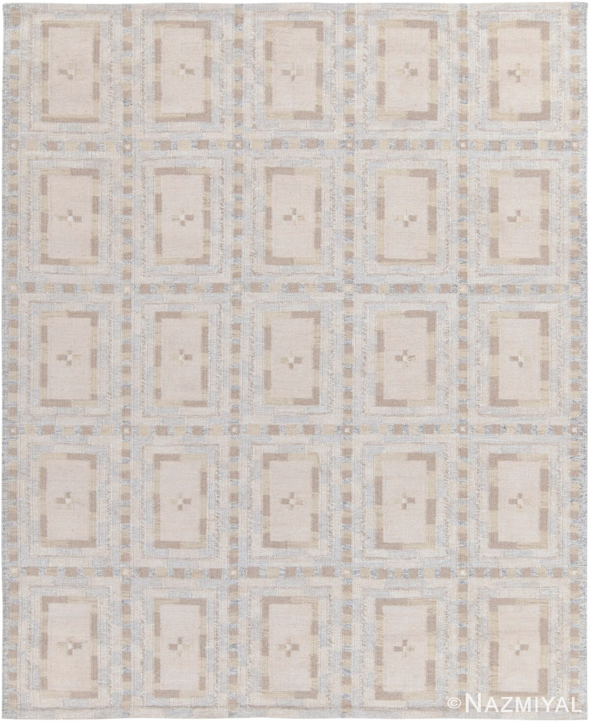 Modern Geometric Swedish Inspired Rug 61074 by Nazmiyal Antique Rugs