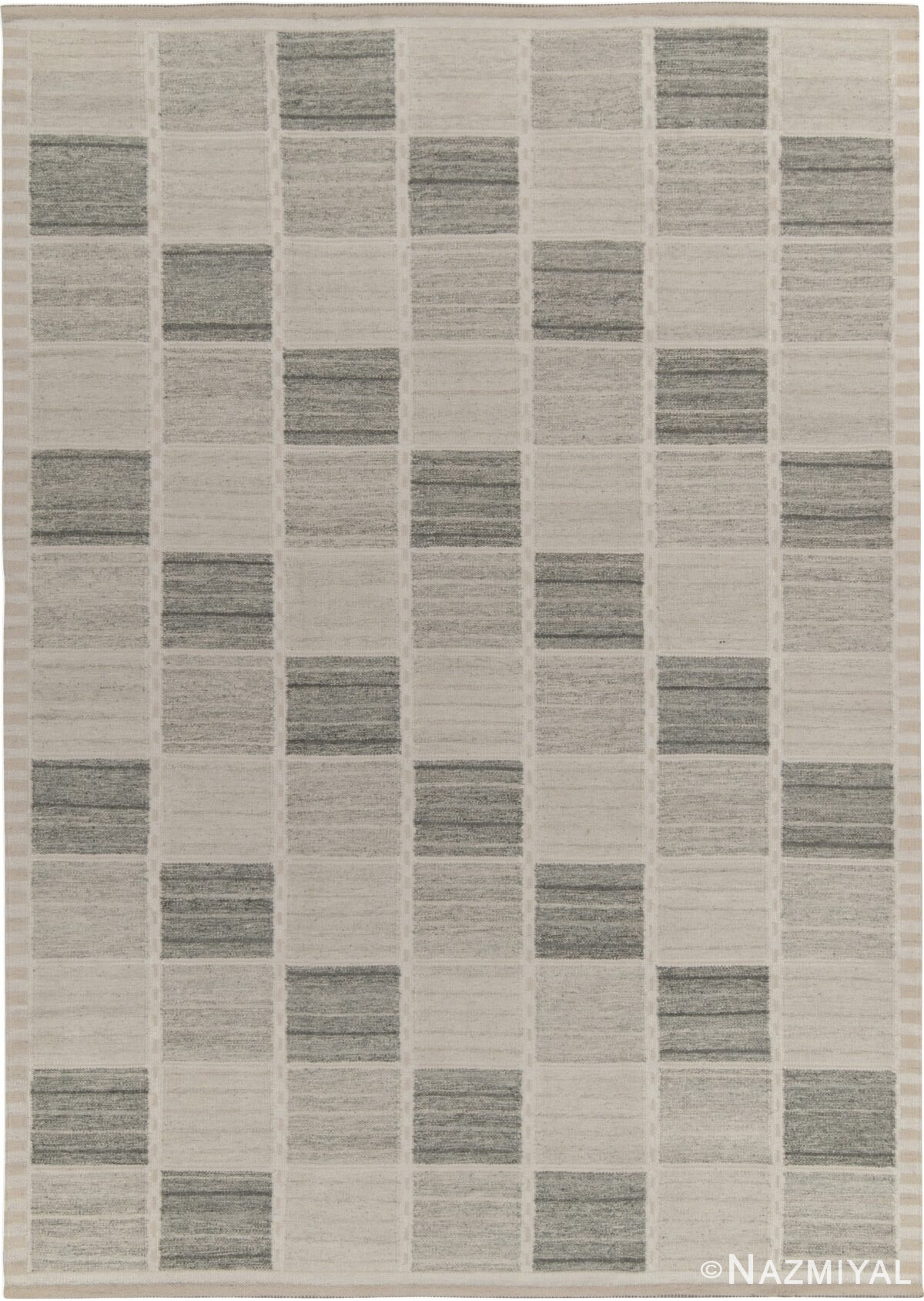 Modern Geometric Swedish Inspired Rug 61078 by Nazmiyal Antique Rugs
