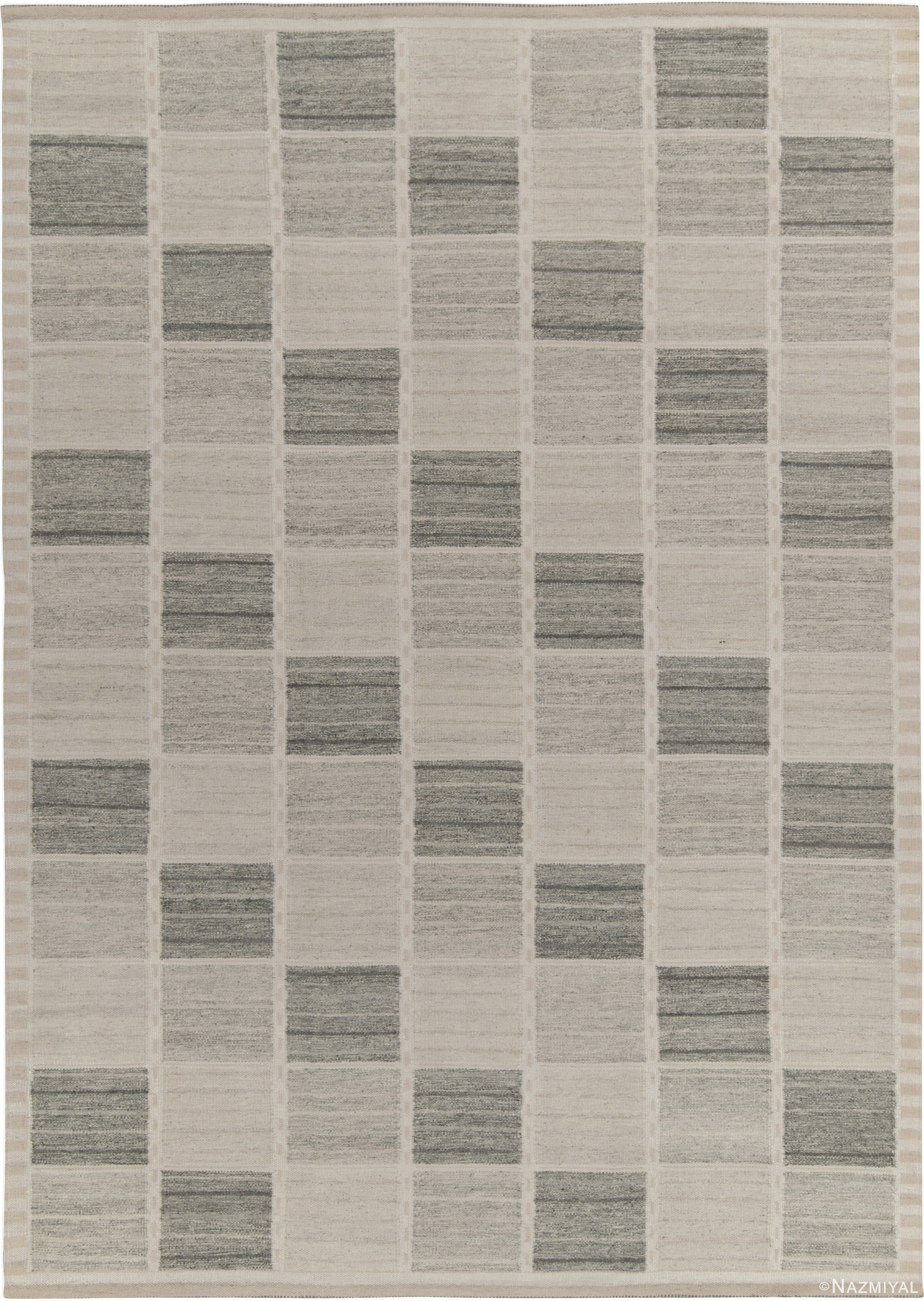 Modern Geometric Swedish Inspired Rug 61078 by Nazmiyal Antique Rugs