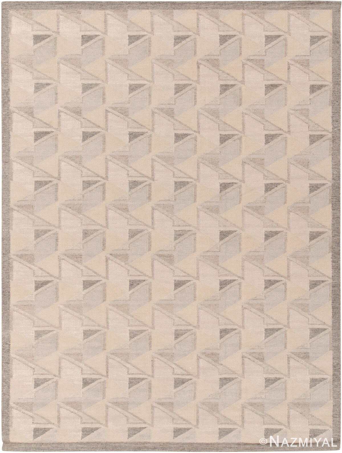 Modern Geometric Swedish Style Rug 61082 by Nazmiyal Antique Rugs