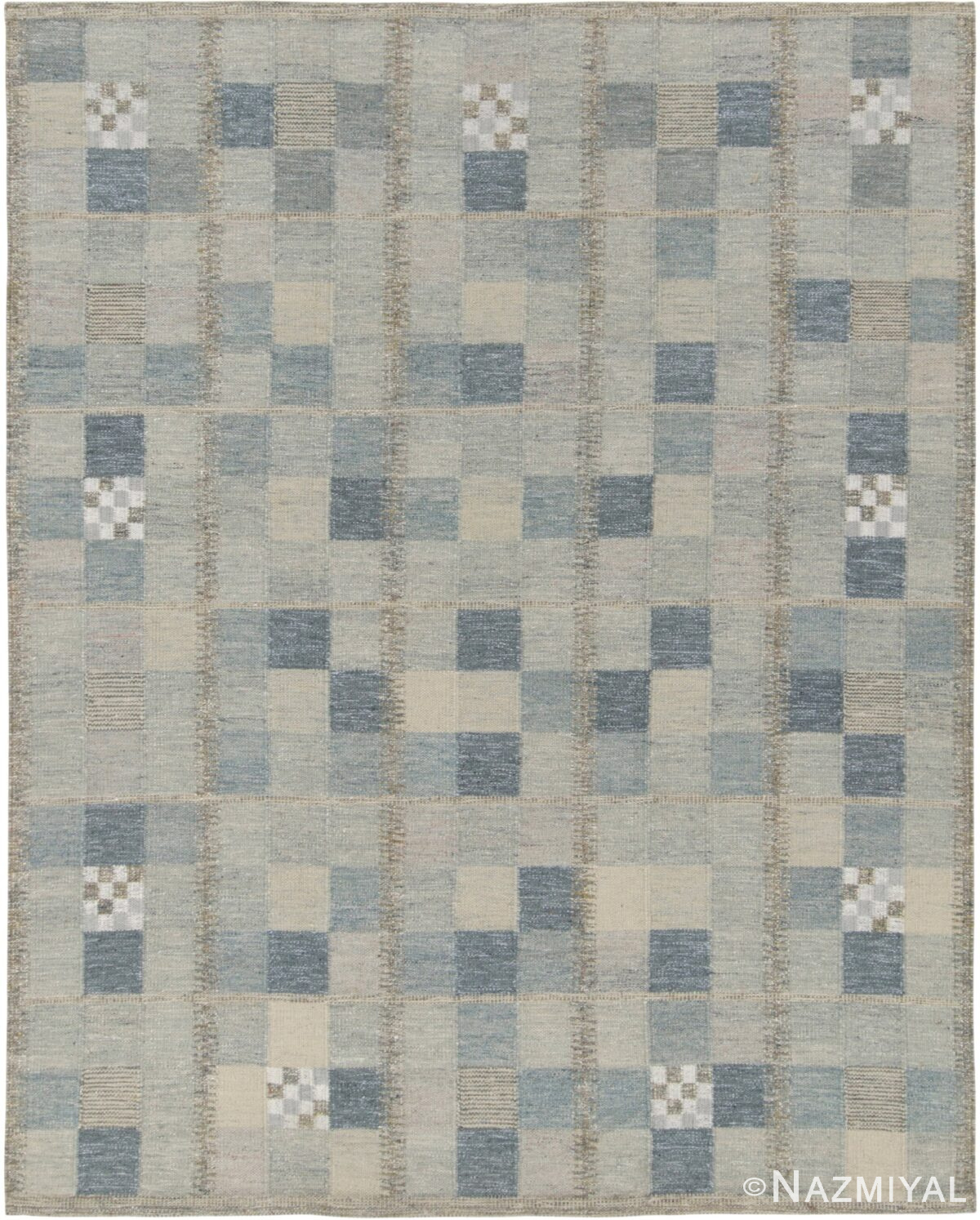 Modern Swedish Style Rug 61068 by Nazmiyal Antique Rugs