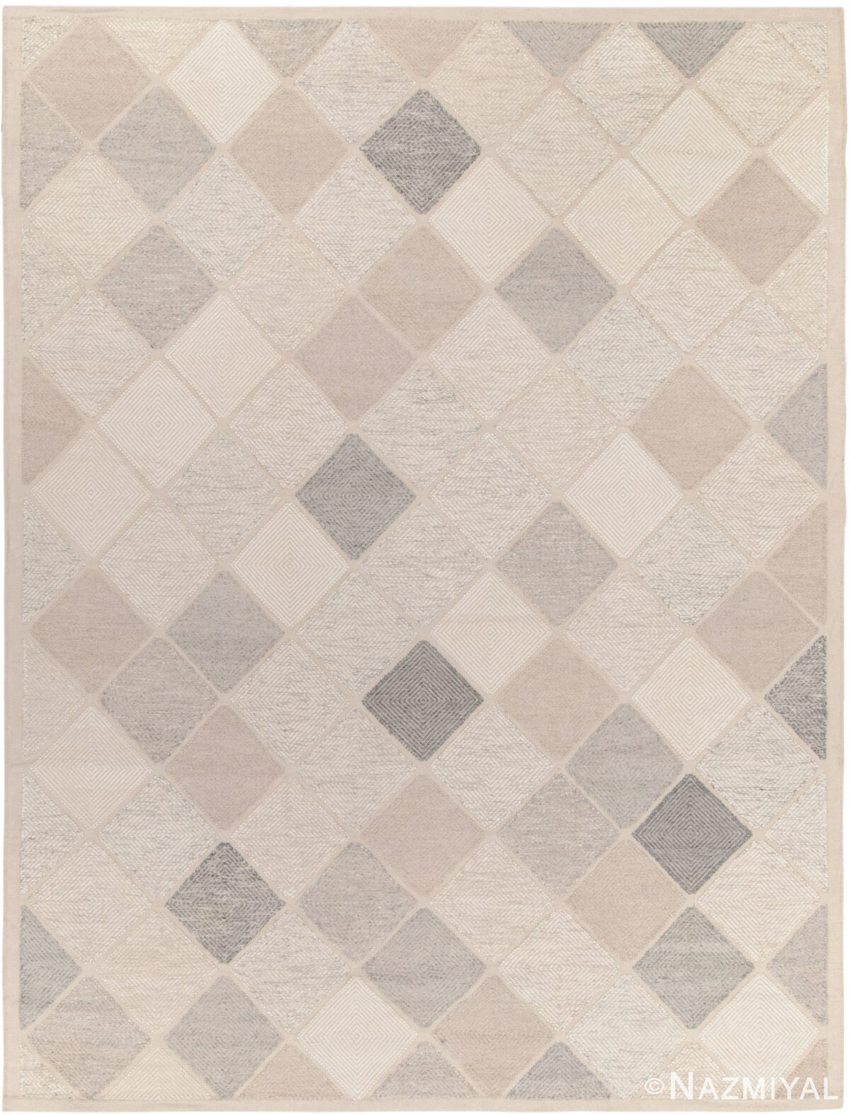 Swedish Inspired Modern Area Rug 61070 by Nazmiyal Antique Rugs
