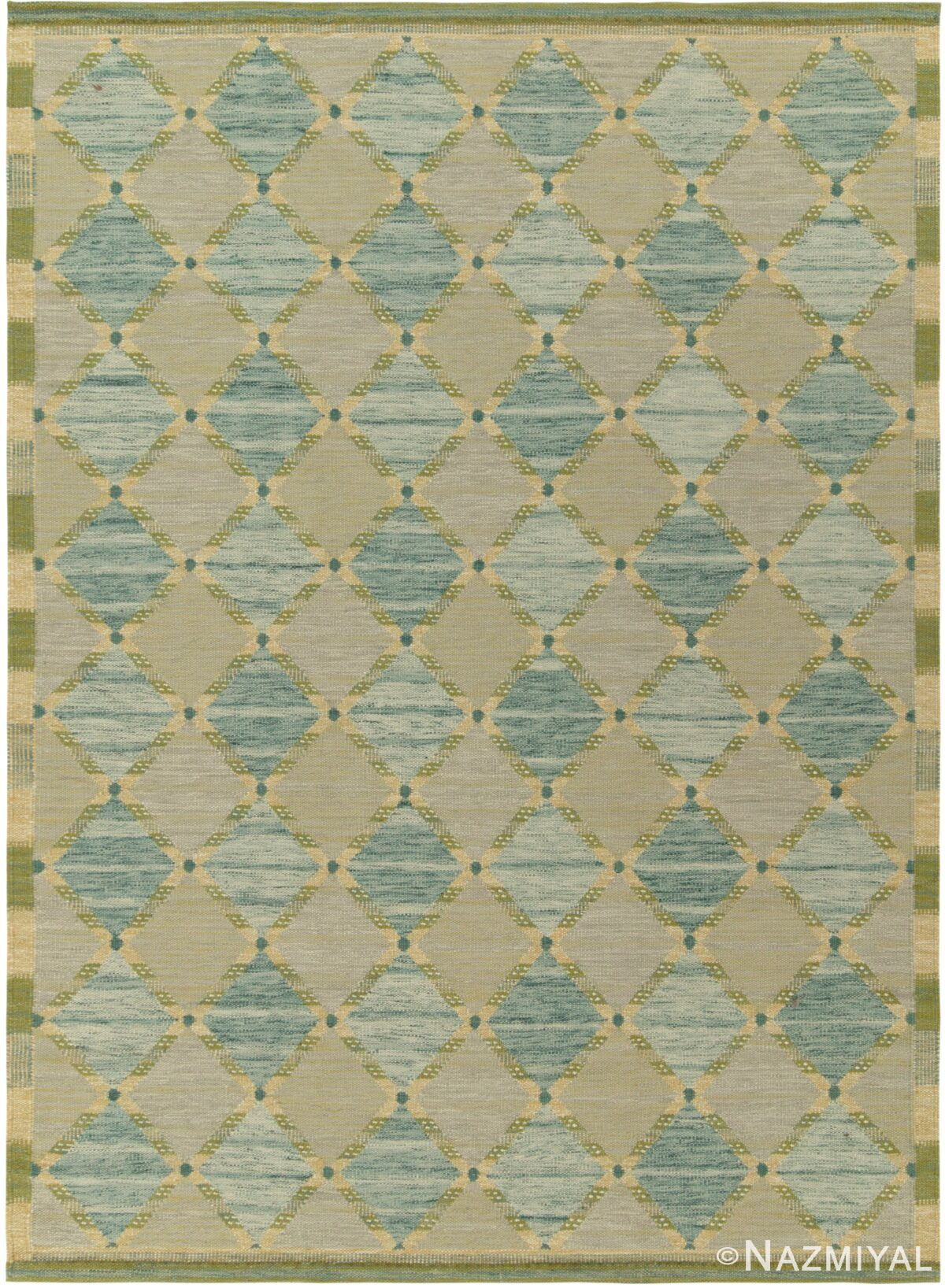 Wool Modern Swedish Inspired Rug 61097 by Nazmiyal Antique Rugs