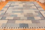 Whole View Of Square Modern Geometric Swedish Inspired Flat Woven Area Rug 60898 by Nazmiyal Antique Rugs
