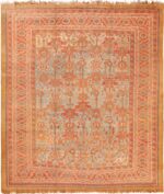 Blue Background Antique Persian Bakshaish Rug 71811 by Nazmiyal Antique Rugs