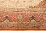 Border Of Fine Floral Medallion Vintage Persian Silk Qum Rug 70244 by Nazmiyal Antique Rugs