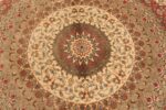 Center Of Fine Floral Medallion Vintage Persian Silk Qum Rug 70244 by Nazmiyal Antique Rugs