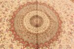 Center Of Fine Floral Medallion Vintage Persian Silk Qum Rug 70244 by Nazmiyal Antique Rugs