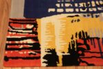 Corner Of Colorful Vintage Scandinavian Ege Art Line Rug Named Running 71710 by Nazmiyal Antique Rugs
