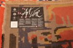 Detail Of Colorful Vintage Scandinavian Ege Art Line Rug Named Running 71710 by Nazmiyal Antique Rugs