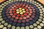 Detail Of Vintage Round Scandinavian Rug by Verner Panton 71116 by Nazmiyal Antique Rugs