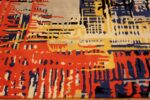 Details Of Colorful Vintage Scandinavian Ege Art Line Rug Named Running 71710 by Nazmiyal Antique Rugs
