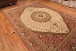 Side Of Fine Floral Medallion Vintage Persian Silk Qum Rug 70244 by Nazmiyal Antique Rugs
