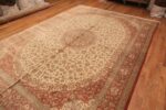Side Of Fine Room Size Vintage Persian Silk Qum Rug 70245 by Nazmiyal Antique Rugs