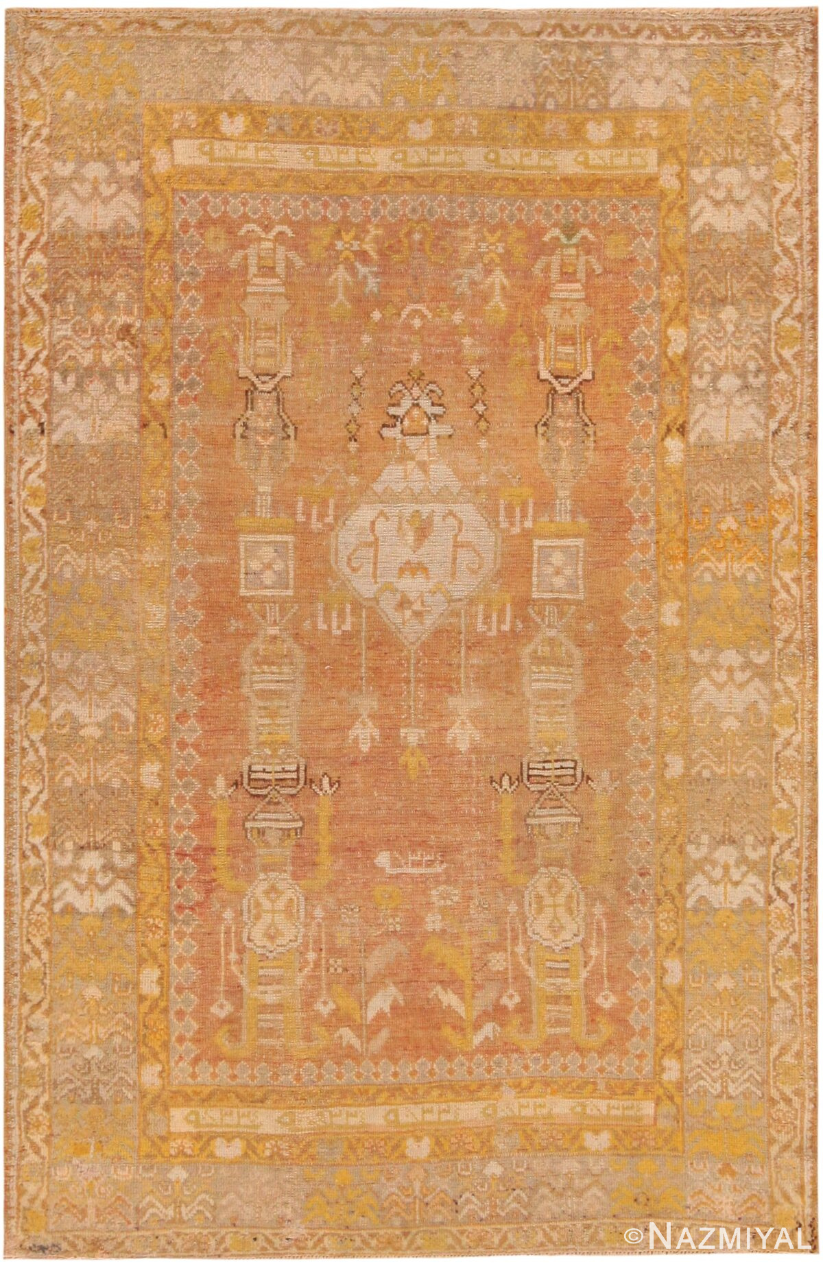 Antique Turkish Ghiordes Rug 71751 by Nazmiyal Antique Rugs