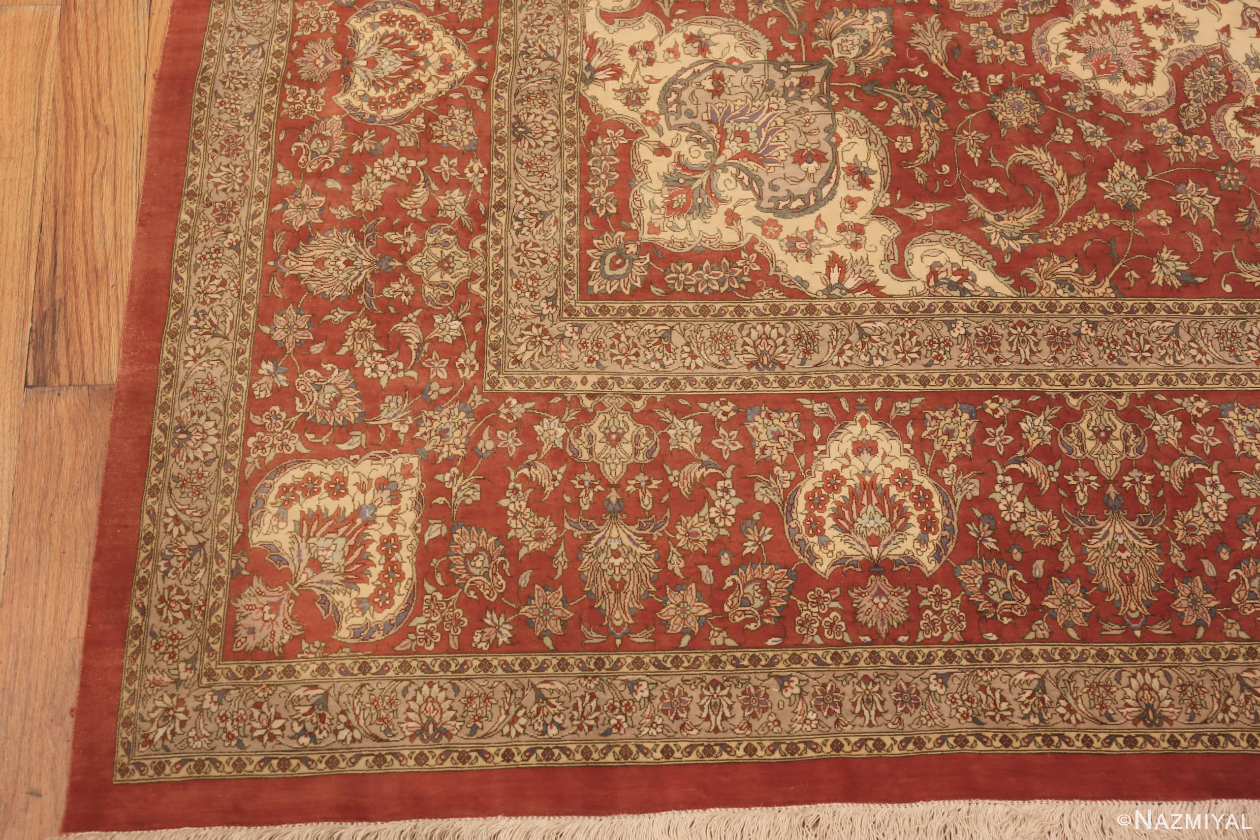 Corner Of Fine Room Size Vintage Persian Silk Qum Rug 70245 by Nazmiyal Antique Rugs