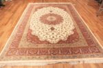Whole View Of Fine Room Size Vintage Persian Silk Qum Rug 70115 by Nazmiyal Antique Rugs