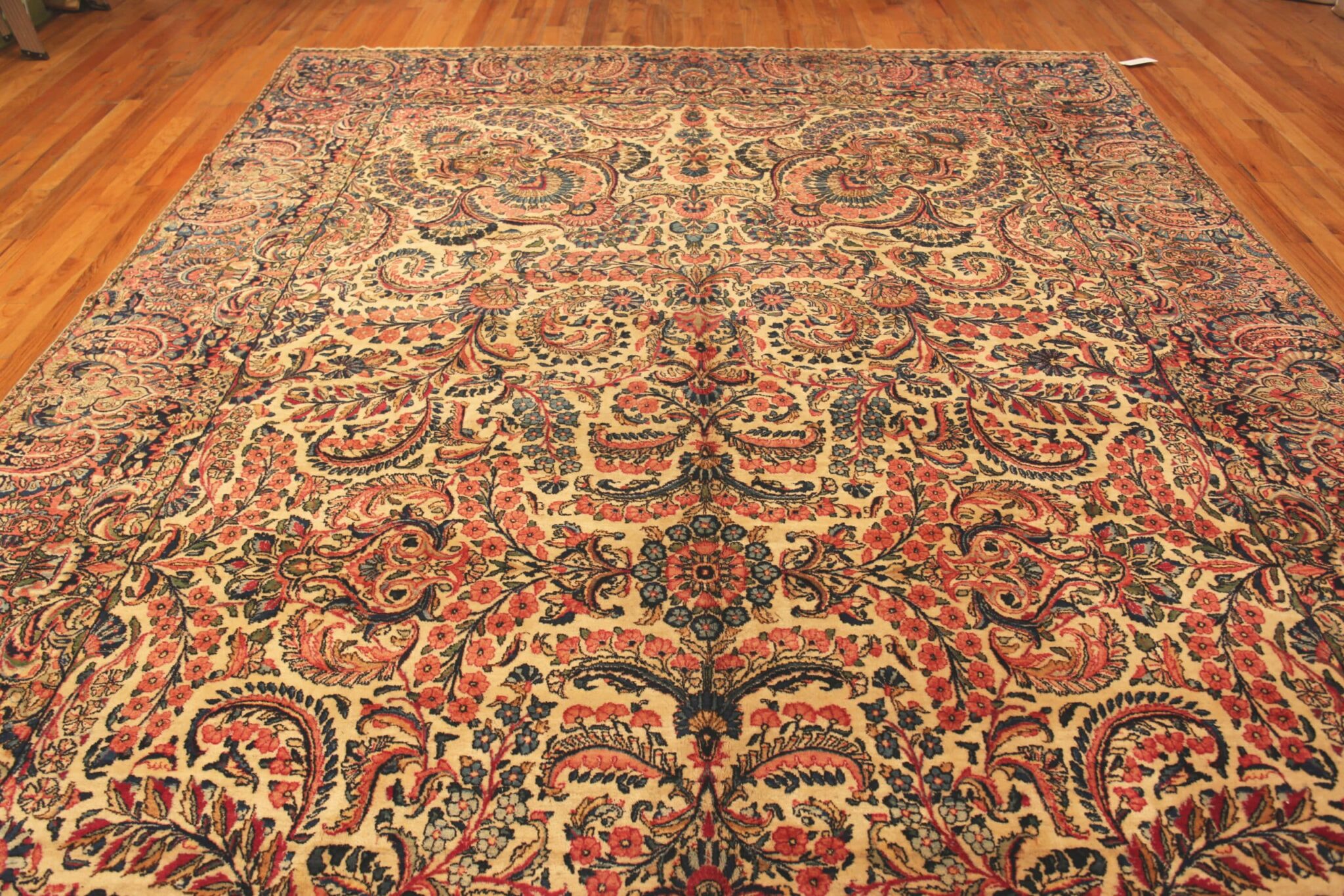 Persian Kerman Floral Millefleur Rug 71778 Nazmiyal Antique Rugs