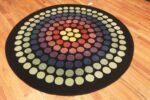 Whole View Of Vintage Round Scandinavian Rug by Verner Panton 71116 by Nazmiyal Antique Rugs