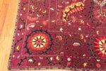 Corner Of Silk Antique Uzbek Suzani Embroidery Textile 71837 by Nazmiyal Antique Rugs