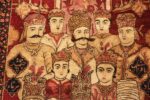 Detail Of Antique Persian Mashahir Kerman Pictorial Rug 71786 by Nazmiyal Antique Rugs