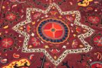 Medallion Of Silk Antique Uzbek Suzani Embroidery Textile 71837 by Nazmiyal Antique Rugs