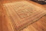 Side Of Blue Background Antique Persian Bakshaish Rug 71811 by Nazmiyal Antique Rugs