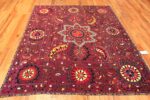 Whole View Of Silk Antique Uzbek Suzani Embroidery Textile 71837 by Nazmiyal Antique Rugs