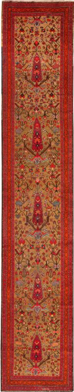 Antique Caucasian Cypress Tree Design Karabagh Runner Rug 71854 by Nazmiyal Antique Rugs