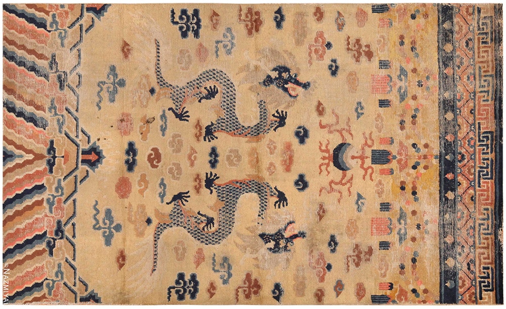 Antique Chinese Dragon Pillar Rug Antique Chinese Dragon Pillar Rug #71794 by Nazmiyal Antique Rugs
