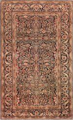 Antique Persian Floral Design Mohtasham Kashan Rug 72114 by Nazmiyal Antique Rugs