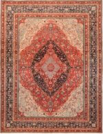 Antique Persian Mohtasham Kashan Area Rug 72096 by Nazmiyal Antique Rugs
