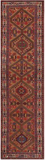 Antique Persian Serab Geometric Runner Rug 72049 by Nazmiyal Antique Rugs