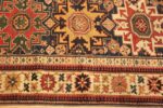 Border Of Colorful Antique Caucasian Kazak Runner Rug 72109 by Nazmiyal Antique Rugs