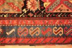 Border Of Jewel Tone Antique Caucasian Karabagh Runner Rug 72108 by Nazmiyal Antique Rugs