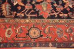 Border Of Navy Blue Background Antique Persian Heriz Rug 72100 by Nazmiyal Antique Rugs